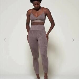 WOMN. Thea Leggings Brown Ribbed High Rise Stretchy XXL NEW